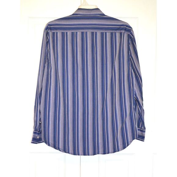 Robert Graham Men's XL Blue Purple Striped Cotton Shirt Button Down Long Sleeves - Picture 3 of 16